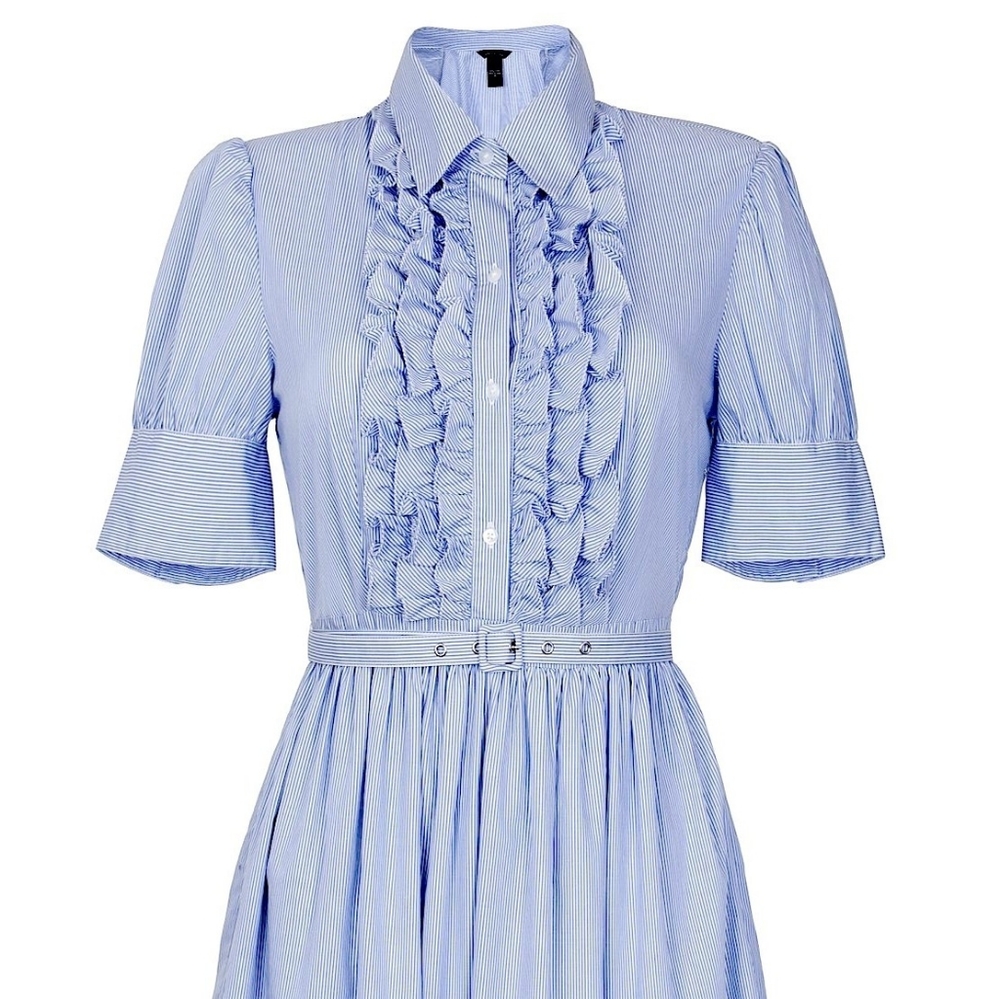 Moda International VS Blue White Seersucker Dress